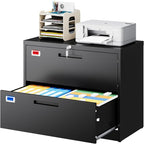 PEUKC 2 Drawer File Cabinet, Lateral Filing Cabinets - Image 3
