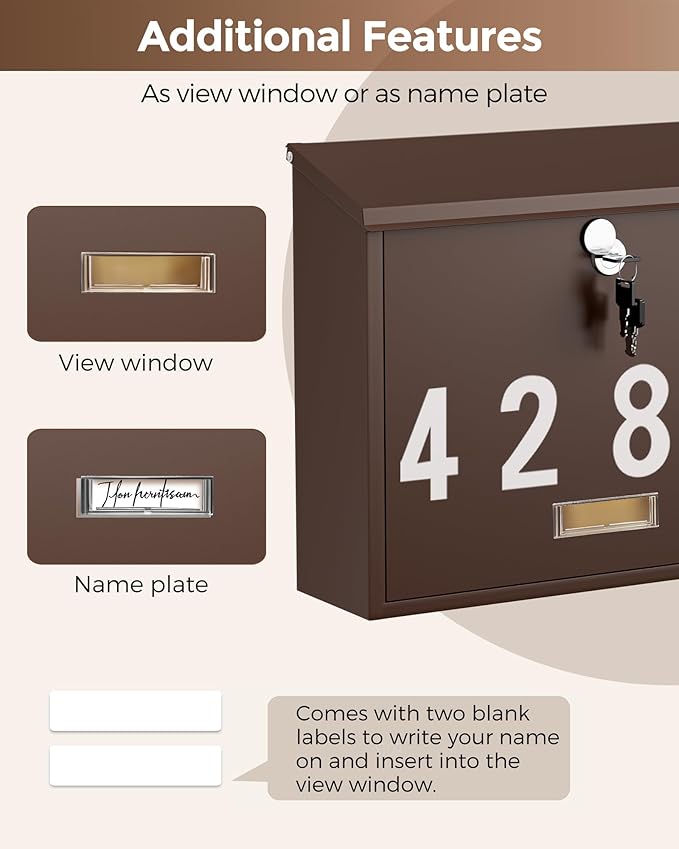 LAND·VOI Locking Wall-Mount Mailbox - Image 8