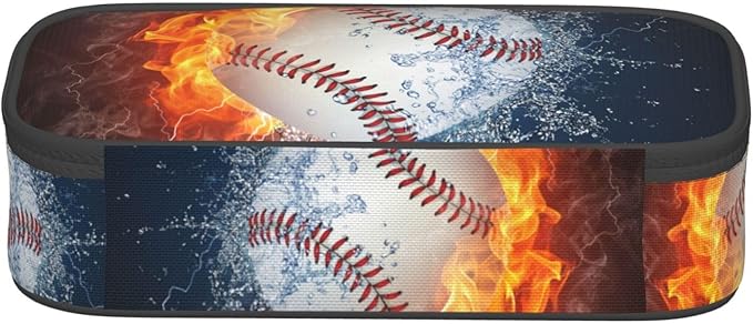 HKHEHOP Baseball Ball Pencil Case Big Capacity Storage Pencil Pouch Stationery - Image 4