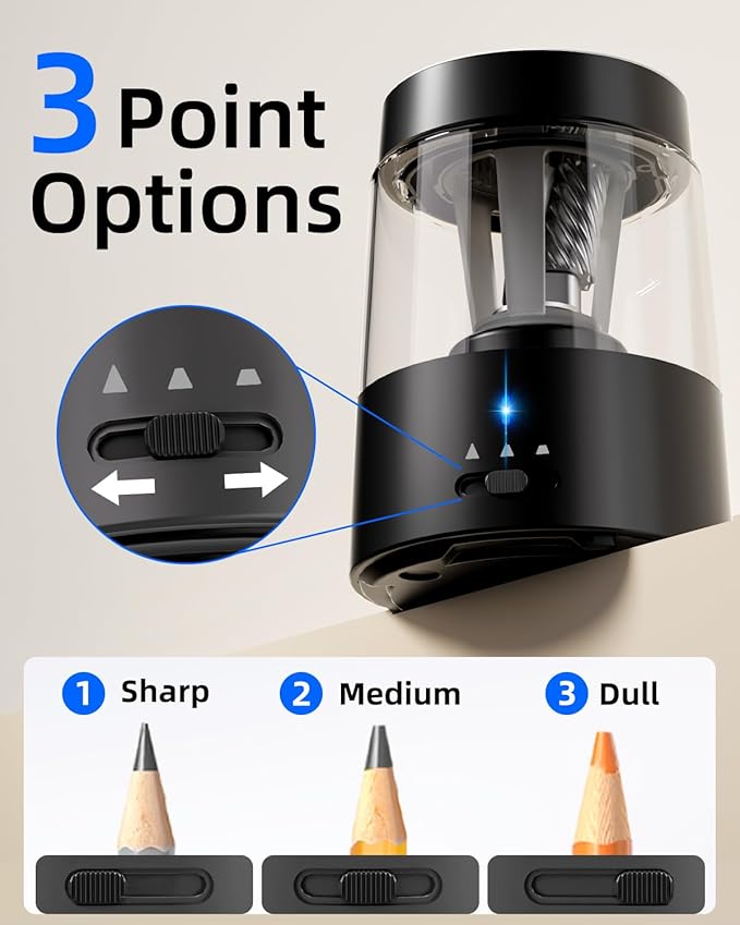 ZMOL Electric Pencil Sharpener, Automatic Pencil Sharpeners Kids, Battery - Image 2