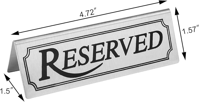 New Star Foodservice Stainless Steel Table Tent Sign, 4 by 1.5-Inch) - Image 2