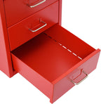 4 Drawer File Cabinet with Lock,Metal Office Filing Cabinets for Home Office,Metal Vertical File Storage Cabinet with Wheels,Storage A4/Letter/Legal (Red)