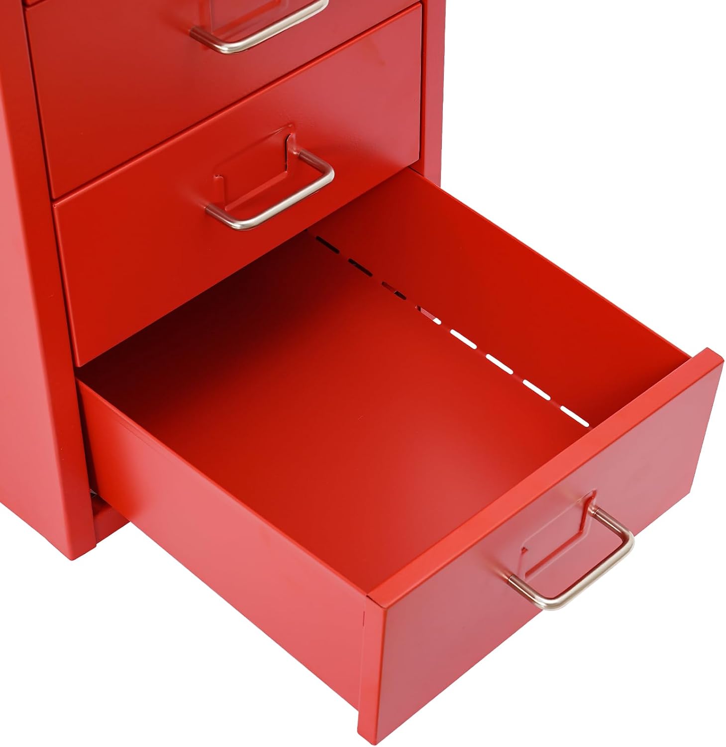 4 Drawer File Cabinet with Lock,Metal Office Filing Cabinets for Home Office,Metal Vertical File Storage Cabinet with Wheels,Storage A4/Letter/Legal (Red)
