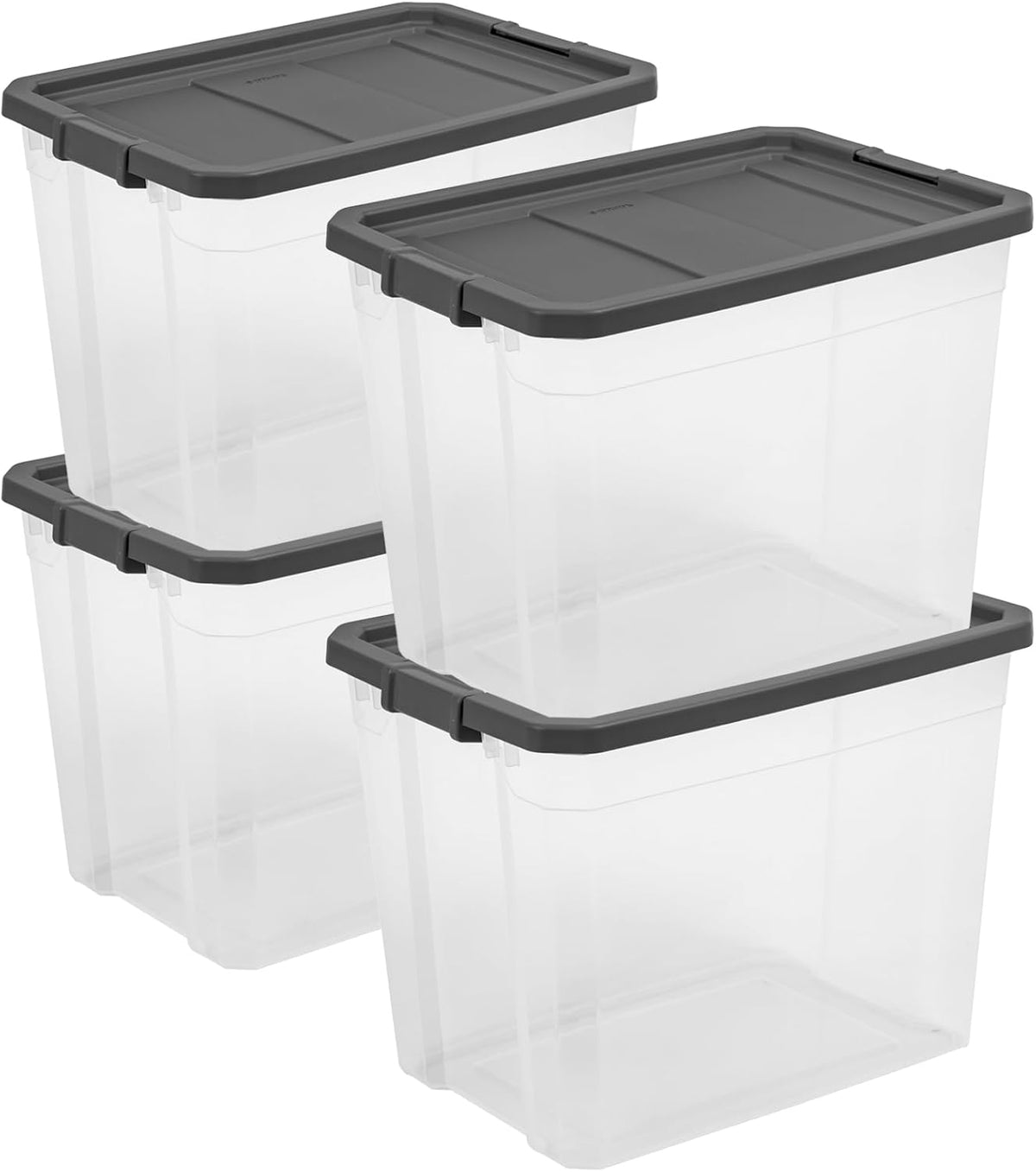 Sterilite 4-Pack Modular Stacker Box, Durable Clear Plastic Storage Bins