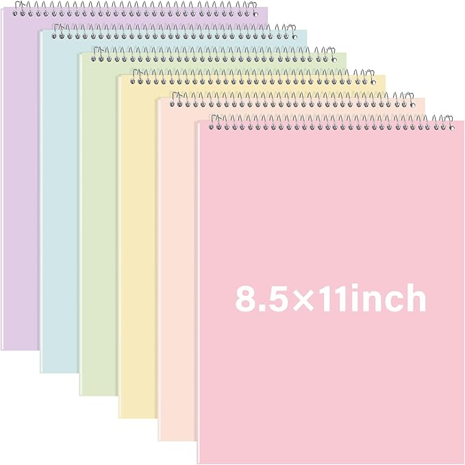 Maitys 6 Pcs Legal Pad Steno Spiral Notebook 8.5" x 11" Top Bound Spiral Pads by Unknown