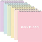 Maitys 6 Pcs Legal Pad Steno Spiral Notebook 8.5" x 11" Top Bound Spiral Pads by Unknown