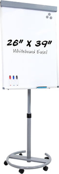 Sunnydaze Adjustable Magnetic Whiteboard Easel – Rolling Dry Erase Board by SunnydazeDecor