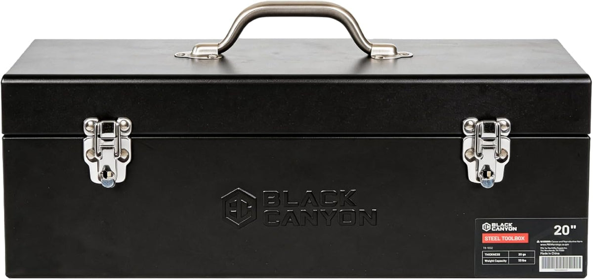 black canyon 20 inch steel tool box, metal, main product view