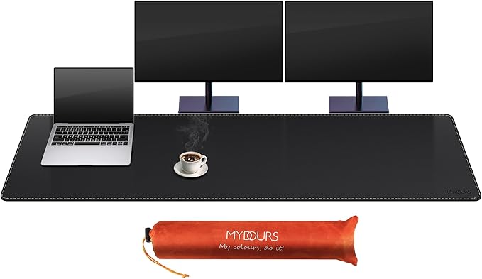 Mydours PU Leather Desk Pad, Ultra Large 67"x15.7" Desk Mat Desktop Protector by Mydours