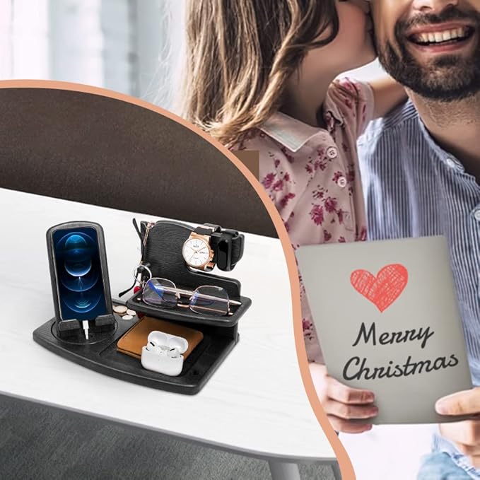 Gifts for Men, Fathers Day Wood Phone Docking Station for Dad, Desk or - Image 7