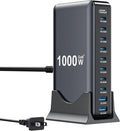 1000W USB C Charger Block, 10-Port USB C Charging Station GaN IV Travel by SMSASOEO