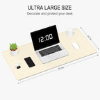 Auhoahsil Felt Desk Mat, Minimalist Large Mouse Pad XXL 35.5 x 15.7 in - Image 2