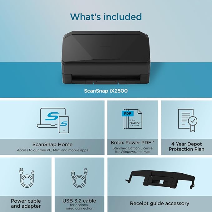 ScanSnap iX2500 Premium Wireless or USB High-Speed Cloud Enabled Document - Image 7