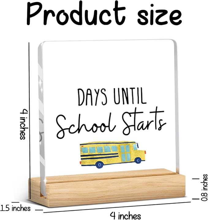 Funny Back to School Countdown Acrylic Sign, Funny Days Until Schools Starts - Image 3