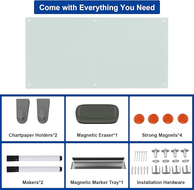 Large Glass Dry Erase Board, 96 x 48 Inches Magnetic Glass Whiteboard - Image 6