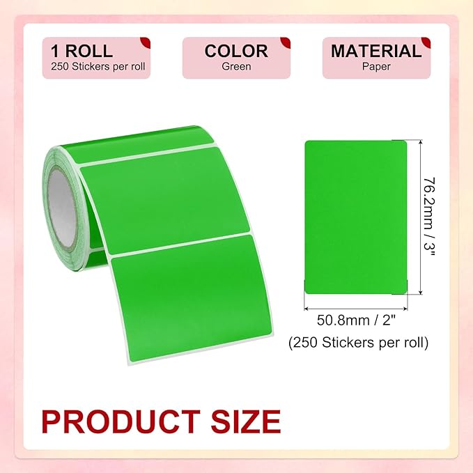 PATIKIL 2 x 3 Inch Rectangle Inventory Color Coding Labels 1 Roll, Square - Image 2