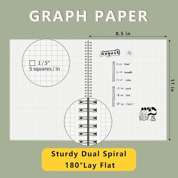 120 GSM Thick Paper Graph Spiral Notebooks 8.5" × 11" - Image 4