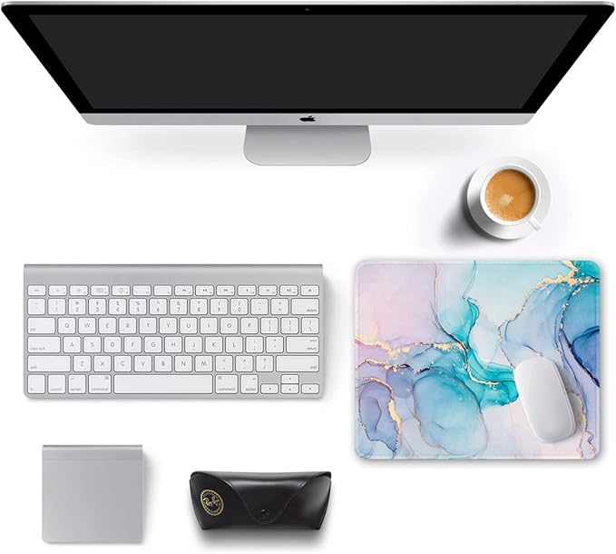 Auhoahsil Mouse Pad, 12 x 10 in Marble Art Theme Computer Mouse Pad - Image 3
