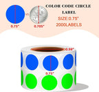 PARLAIM 2 Rolls 2000PCS 3/4" Round Circle Color-Code Dot Stickers, 2 Color - Image 2