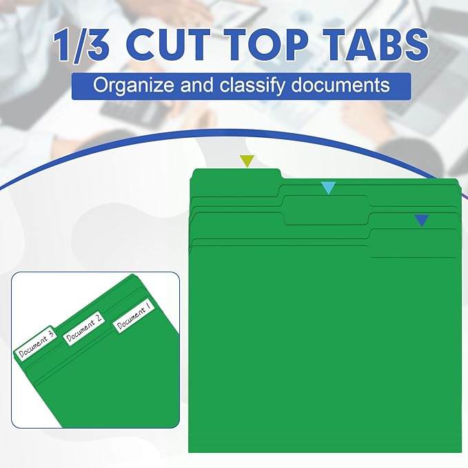 File Folder, HERKKA 30 Pack 1/3 Cut Tab File Folders, File Folders Great - Image 3