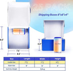 PHAREGE 8x8x4 inch Gift Shipping Boxes Bulk 25 Pack Blue, Tab Lock Tuck Top - Image 3