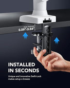 HUANUO Single Monitor Mount, 13 to 32 Inch Gas Spring Monitor Arm, Adjustable - Image 5