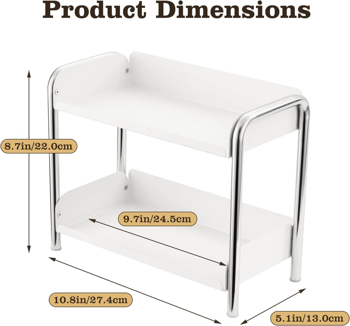 MOZIMABOX Cabinet Organizer Shelf, 2 Tier Kitchen Spice Rack Countertop Shelf...