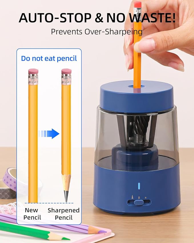 ZMOL Electric Rechargeable Pencil Sharpener, Automatic Pencil Sharpeners Kids - Image 4