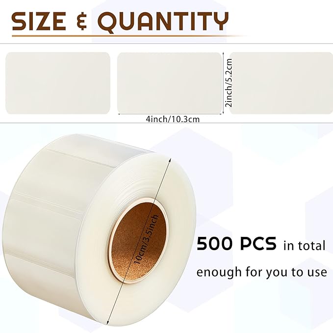 Zonon 500 Pcs Clear Labels Label Protector Clear Stickers Wafer Seals - Image 2