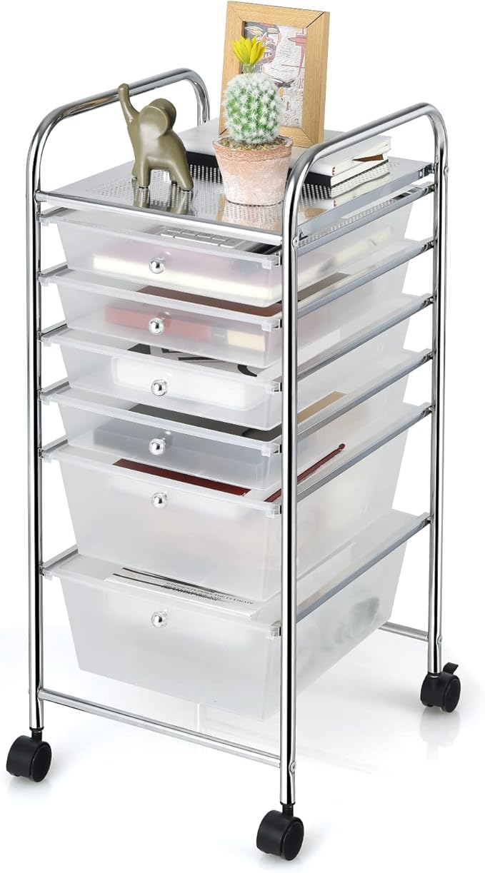 Giantex 6 Storage Drawer Cart Rolling Organizer Cart by Giantex