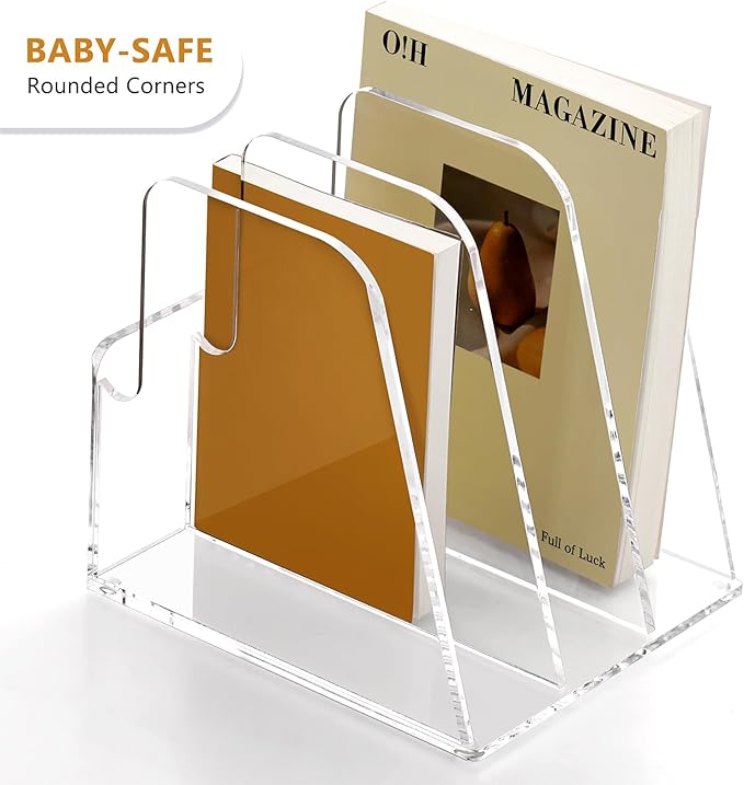 SANRUI Desk Organizer Clear Acrylic Desk Magazine File Holder - Image 6