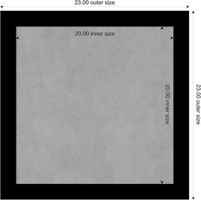 Amanti Art Black Framed Magnetic Board 23x23 Medium Vision Board - Image 4