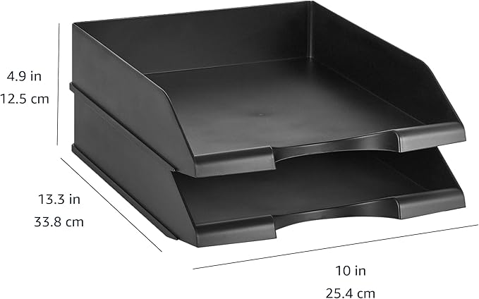 Amazon Basics Rectangular, Stackable Office Letter Organizer Desk Tray - Image 4