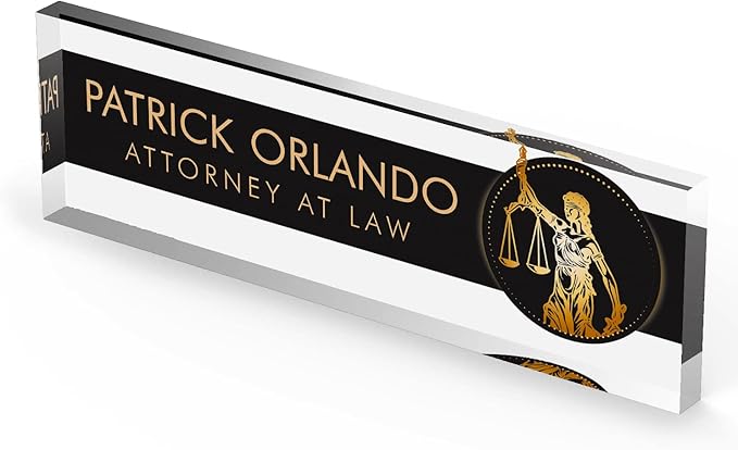 Artblox Personalized Office Desk Name Plate and Business Card Holder | Clear - Image 3