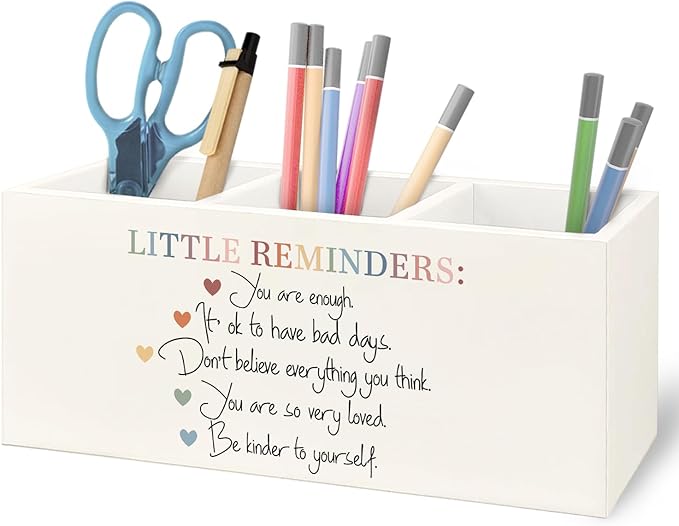 URLLUAE Little Reminders Mental Health Wooden Pen Pencil Holder by Unknown