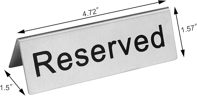 New Star Foodservice Stainless Steel Table Tent Sign, 4 x 1.5-Inch) - Image 2