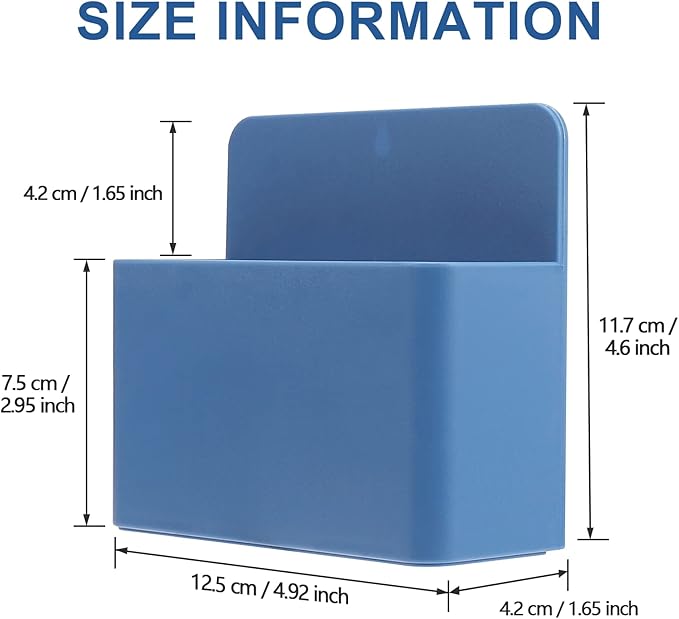 Blue Magnetic Dry Erase Marker Holder, Pencil Storage Cup - Image 2