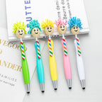 Arthink Pack of 20 Mop Head Ballpoint Pens, Funny Mop Topper Pens with Plush Hair,Writing Click Pen Portable Cute Cartoon Multi-function Signing Pen,Suitable for Office Schools