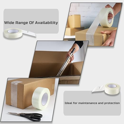 Lichamp Fiberglass Tape 1 inch, 2 Pack 60 Yards Filament Tape Nylon Fiber Glass - Image 7