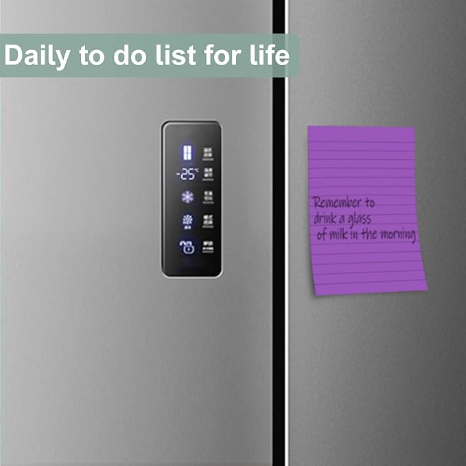 24 Pack Lined Sticky Notes 4X6 in Self Sticky Note Pads Colorful Post Stickies - Image 5