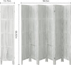 Leesinwing Wood Room Divider 6 Panel Folding Privacy Screen, Classic 5.6Ft - Image 5