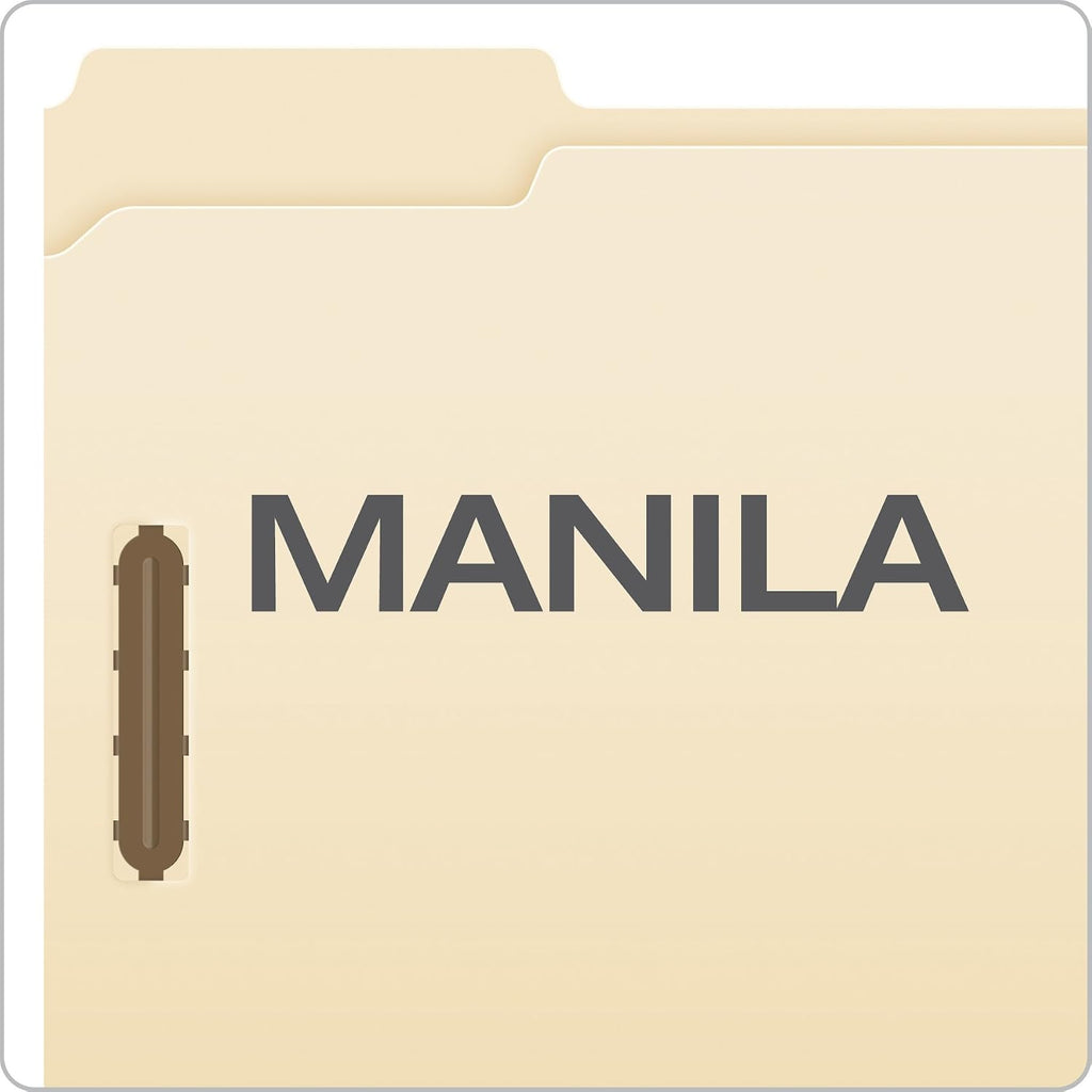 Pendaflex Fastener File Folders,2 Fasteners,Pockets with Prongs,File Organizers for School,Home and Office,Letter Size,Manila,1/3 Cut Tabs,in Left,Right,Center Positions,50 Per Box (FM213),(Pack of 5)