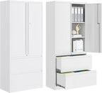 PEUKC 2-Drawer Metal File Cabinet, Lateral Vertical Filing Cabinets by PEUKC