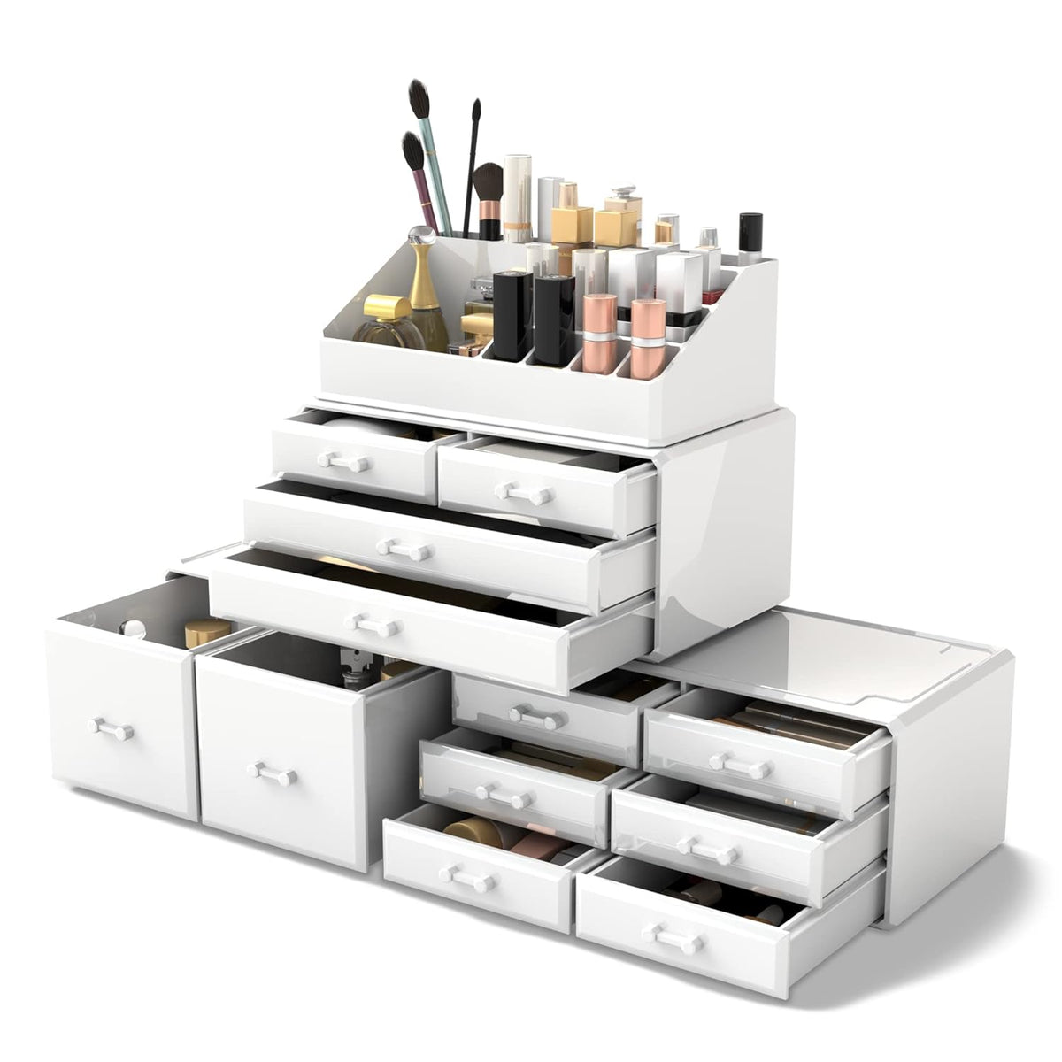 Readaeer Makeup Cosmetic Organizer Storage Drawers Display Boxes Case with 12...