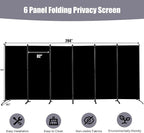 Room Divider 6FT Folding Privacy Screens, 6 Panel Partition Room Dividers - Image 6