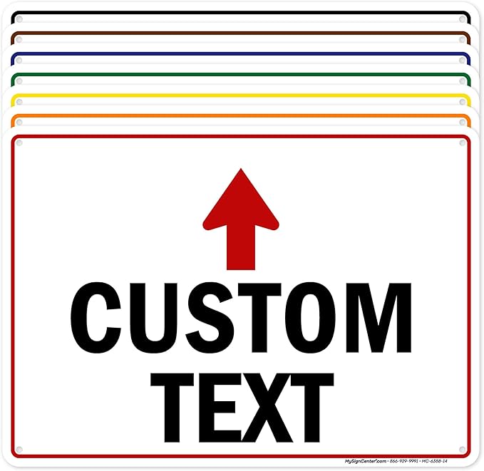 Custom Arrow, Custom Directional Sign, Up Arrow, 10x14 Inches, Rust Free .040 by MySignCenter