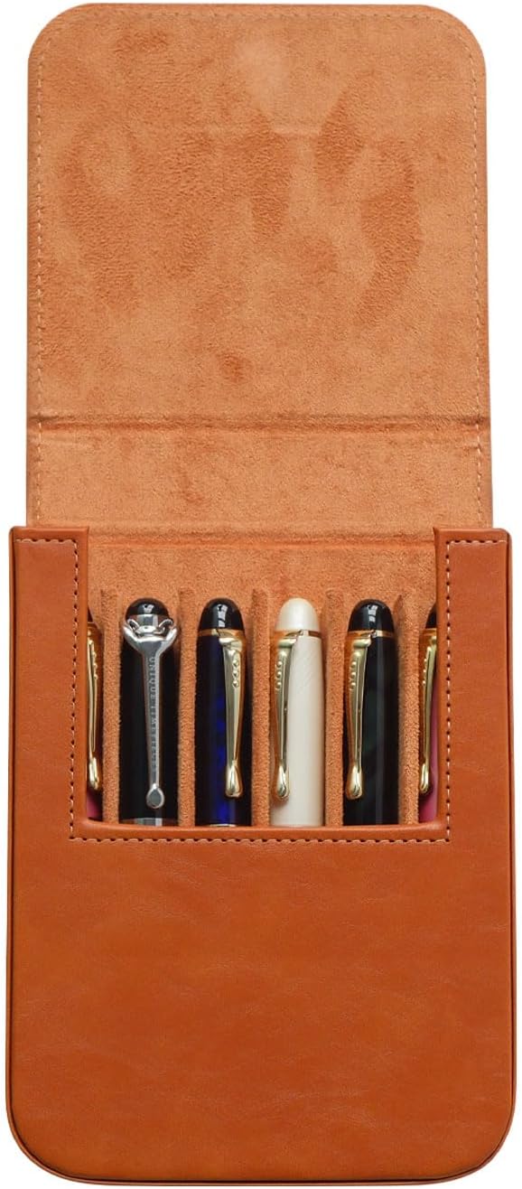 MIVLXLX Leather 6 Fountain Pen/Pencil Tray Case, Magnetic Closure - Image 8