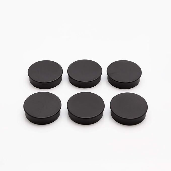 Bullseye Office 24 Round Black Fridge Magnets, Button Shaped, Small Colorful - Image 7
