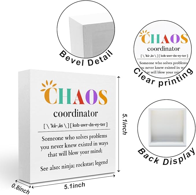 Chaos Coordinator Wood Box Sign, Chaos Coordinator Gifts, Thank You Gifts - Image 2