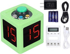 Green Rechargeable Cube Timer 1.4 Inch 4 Sided LED Digital Countdown Clock by Unknown